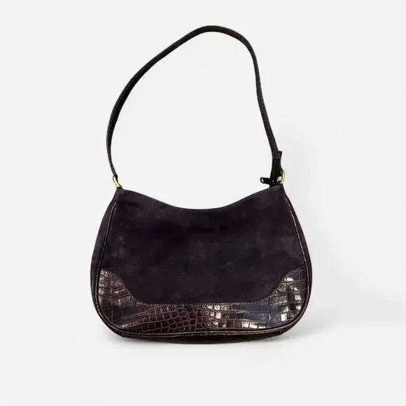 Vintage 90s Y2K Leather Baguette Bag Made in Italy - Picture 6 of 6